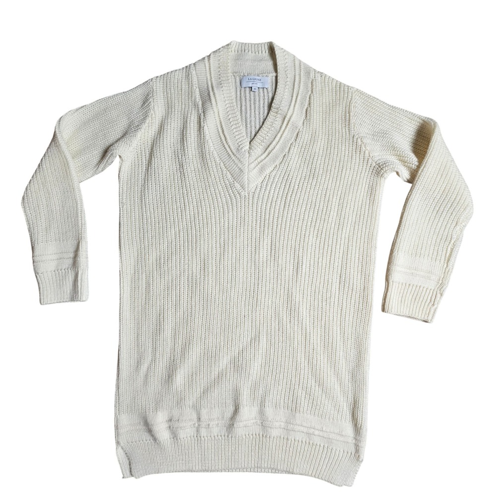 La Ligne Long Sleeve Merino Wool Sweater Dress XL Ribbed Knit Quiet Luxury